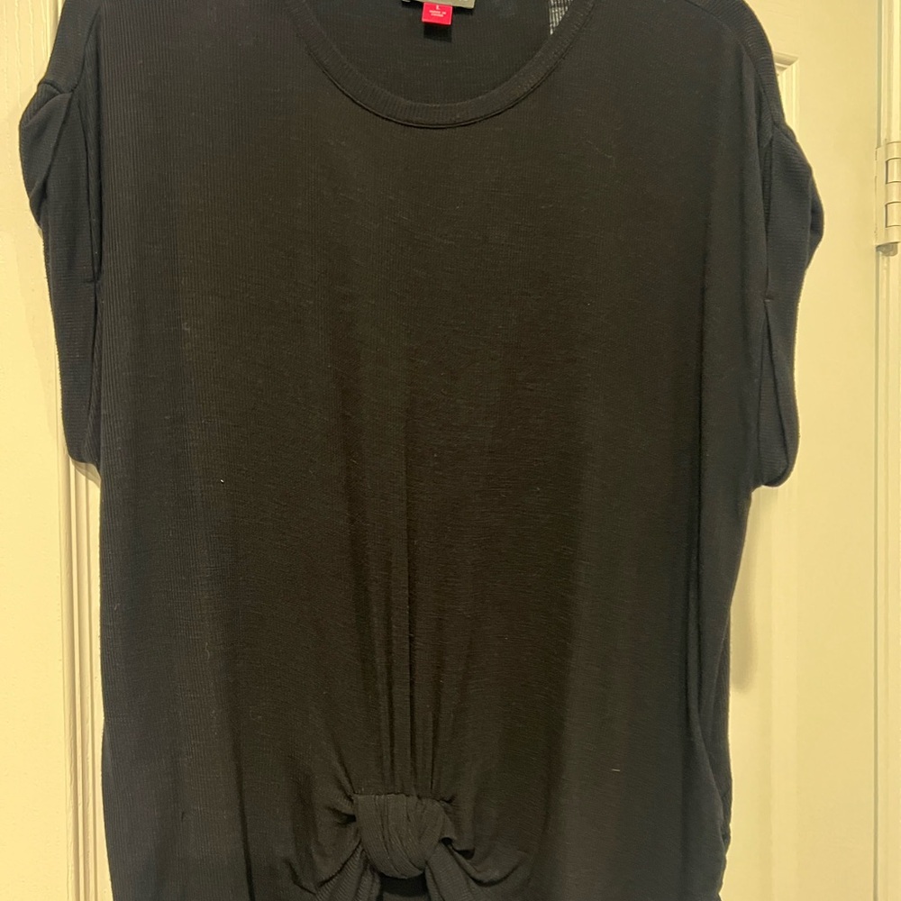 Vince Camuto Black Knot-Front Tee